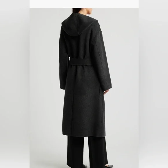 COS Black Fringe Belted Coat - Picture 3 of 6